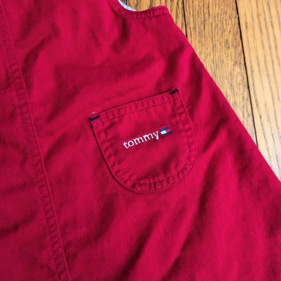 Vintage Tommy Hilfiger Kids Girls Red Dress 6-12 Mo - Picture 3 of 4